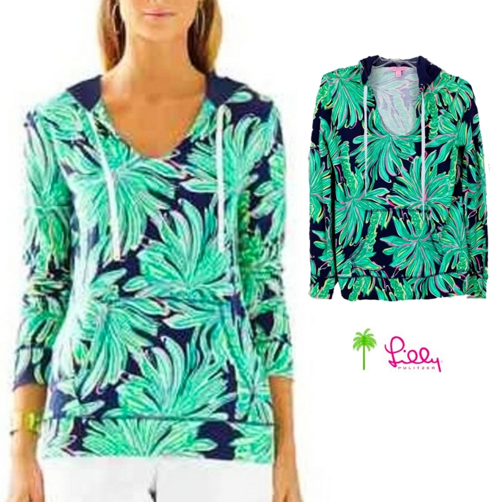 **Sold**Lilly Pulitzer Tiger Palm Wheaton Hoodie - Picture 1 of 8